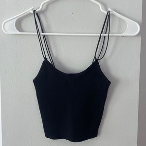 Black ribbed DNA crop top